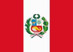 Vector flag of Peru. Proportion 2:3. Peruvian national bicolor flag. Vector EPS 10